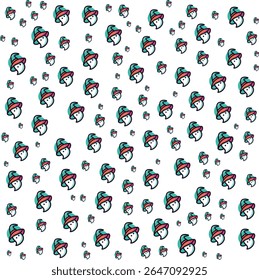 Cute ghost wearing a wizard hat seamless pattern for halloween
