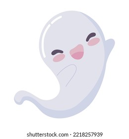 cute ghost white background icon