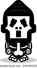 cute ghostface bone mascot character cartoon vector illustration 