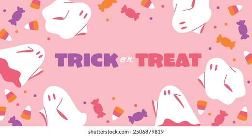 Cute Ghosts and Candy Corn: A Pop Halloween Frame