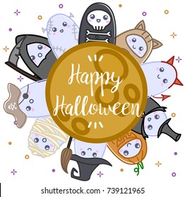Cute ghosts in costumes 