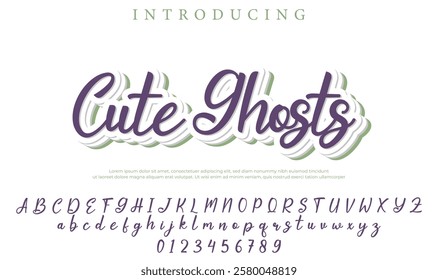 Cute Ghosts Font Stylish brush painted an uppercase vector letters, alphabet, typeface