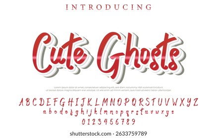 Nette Geister Schriftart Stilvoller Pinsel gemalt ein Großbuchstaben, Vektorbuchstaben, Alphabet, Schrift