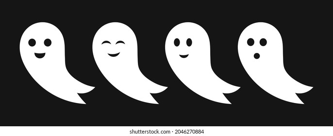 Cute ghosts. Halloween vector illustration.