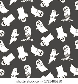 Cute ghosts kids pattern design. Good for fabric printing, cute stationary. Original character design.