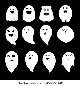 Cute ghosts vector