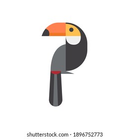 Cute giant Toucan. Flat vector illustration. 