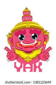 cute giant yak thai vector