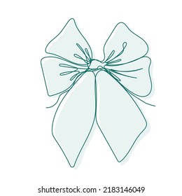 Un lindo arco de regalo sobre fondo blanco. Elementos de diseño dibujados a mano. Una ilustración vectorial de línea continua