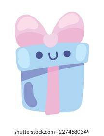 cute gift box doodle isolated icon