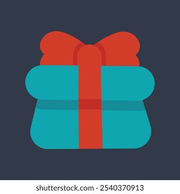 cute gift box in flat vector design.