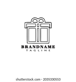 cute gift box logo template icon modern vector illustration