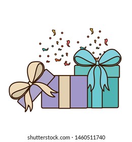 cute gift box on white background
