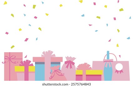 Cute gift box party illustration material