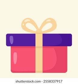 Cute gift box. Vector illustration