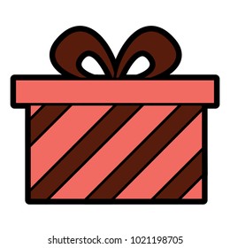 cute gift box wrapped ribbon bow