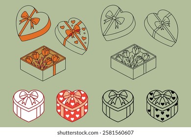 Cute Gift Boxes with Flowers, in Various Styles and Colors