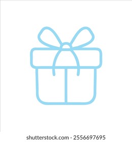 Cute gift boxes outline in white background