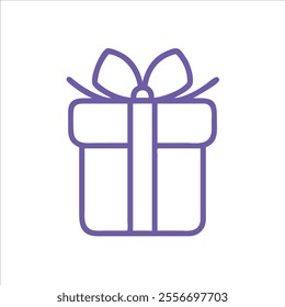 Cute gift boxes outline in white background