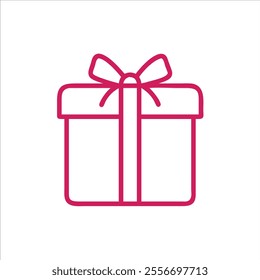 Cute gift boxes outline in white background