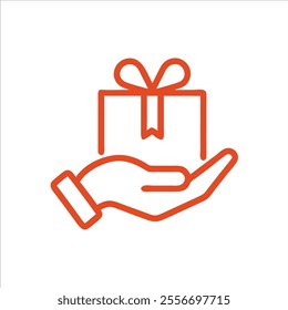 Cute gift boxes outline in white background