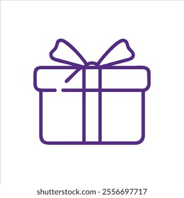 Cute gift boxes outline in white background