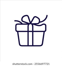 Cute gift boxes outline in white background