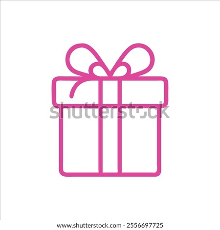 Cute gift boxes outline in white background