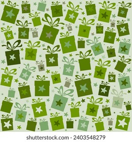 Cute gift boxes seamless pattern. Good for textile fabric design, wrapping paper, website wallpapers, textile, wallpaper and apparel, fabric print, web page background. Sale shopping concept. Vector