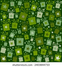 Cute gift boxes seamless pattern. Good for textile fabric design, wrapping paper, website wallpapers, textile, wallpaper and apparel, fabric print, web page background. Sale shopping concept. Vector