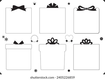 Cute gift box-shaped frame set.