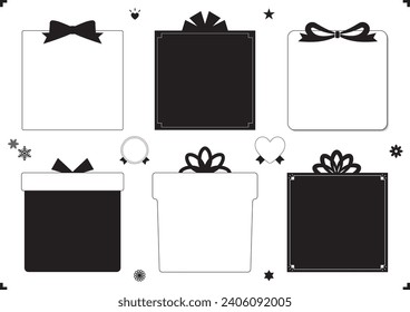 Cute gift box-shaped frame set.
