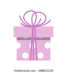 Cute gift for kid. Funny birthday present in bright colors. White isolated vector stock illustration EPS 10.