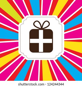 Cute gift over colors background vector illustration
