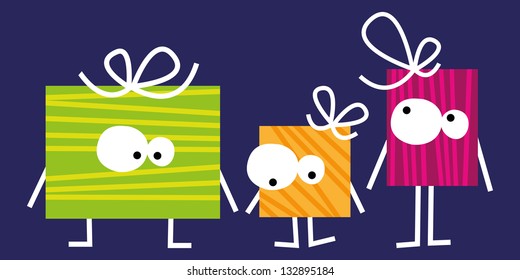 Cute gifts collection, ideal for birthday card, gift card, Christmas card