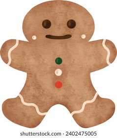 Cute Ginger Bread Cookie Illustration	