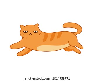 Cute Ginger Cat Jumping Vector