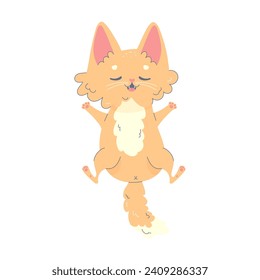 cute ginger cat sleeping, nap , vector illustration 