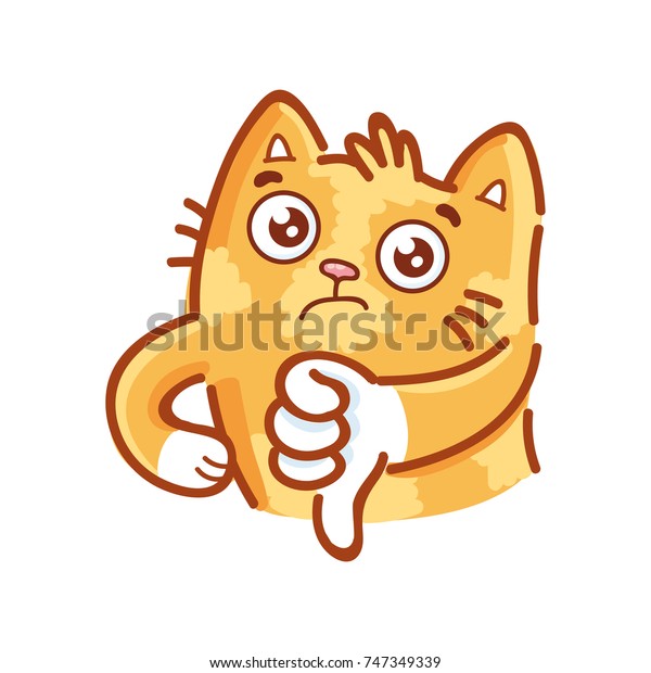 かわいい生姜の猫 拒絶 サインを嫌い 感情を害する 子猫 ベクター手描きのキャラクターのセット 落書き風漫画のイラスト マスコット ステッカー 絵文字 絵文字 のベクター画像素材 ロイヤリティフリー