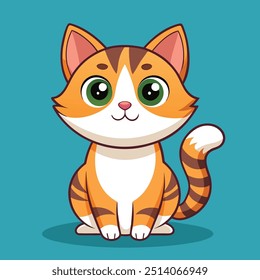 Cute Ginger Cat Vector illusration, Cartoon Cat