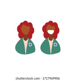 cute ginger illustration medical doctor flat vector