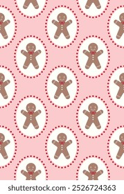 Cute ginger man seamless pattern. Vector illustration.