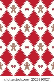 Cute ginger man seamless pattern. Vector illustration.