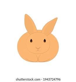 Conejo de jengibre fresco aislado en un fondo blanco. Ilustración vectorial.