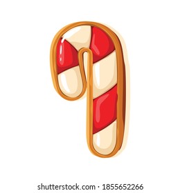 cute gingerbread candy for christmas. Isolated over white background. Vector illustration.