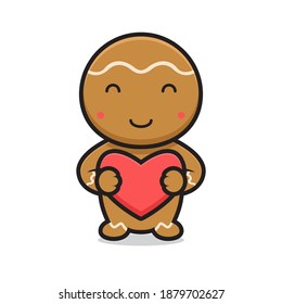 cute gingerbread cartoon character wear crown