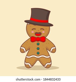 Cute Gingerbread character with Christmas costume