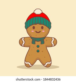 Cute Gingerbread character with Christmas costume