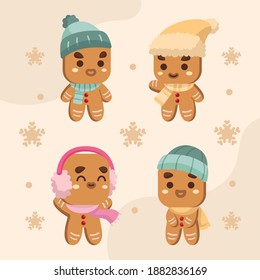 Cute gingerbread cookie vector illustration