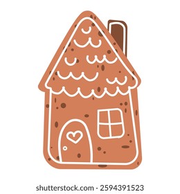 cute gingerbread house illustration vector